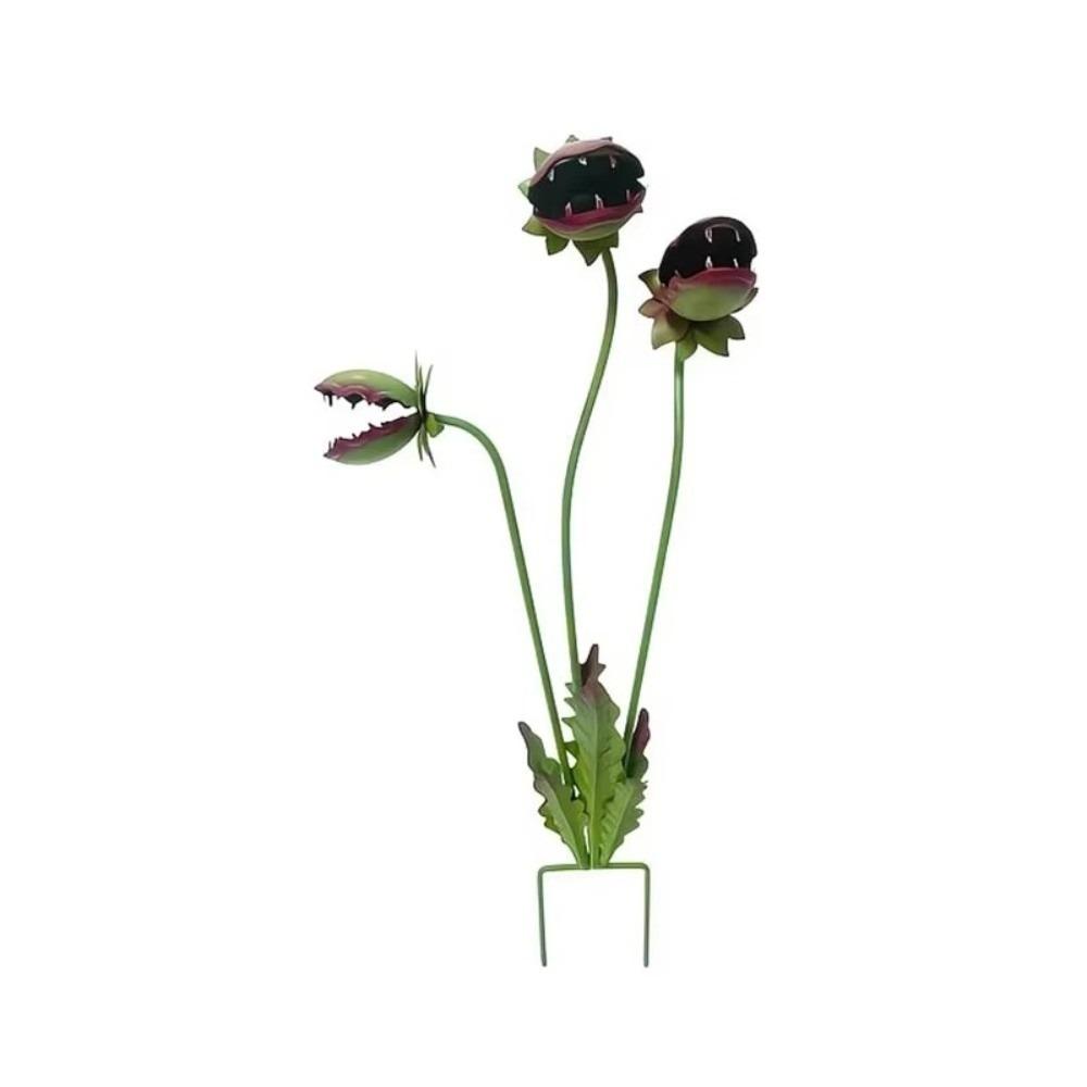 

Colorful Painted Carnivorous Plant Floral Stakes Wrought Iron Iron Garden Stake Lawn Landscape 64×28cm