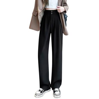 Guooolex Geniş Paça Bol Uzun Takım Düz Paça Düz Renk Kadın Pantolonları, Kalıp, Vücuda Oturan, Pantolon, Pantolon, Pantolon, Renk, Günlük, İş, İlkbahar, Yaz,