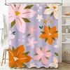 Pink Orange Floral Shower Curtain Lavender Bath Decor Set Modern Home Decoration Water-Resistant Fabric Perfect Gift For Her #13