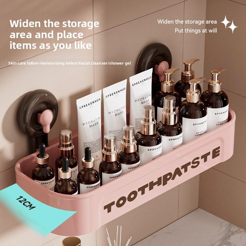 Suction cup storage rack, bathroom and toilet storage basket, no need for drilling, toilet and washbasin, wall-mounted storage