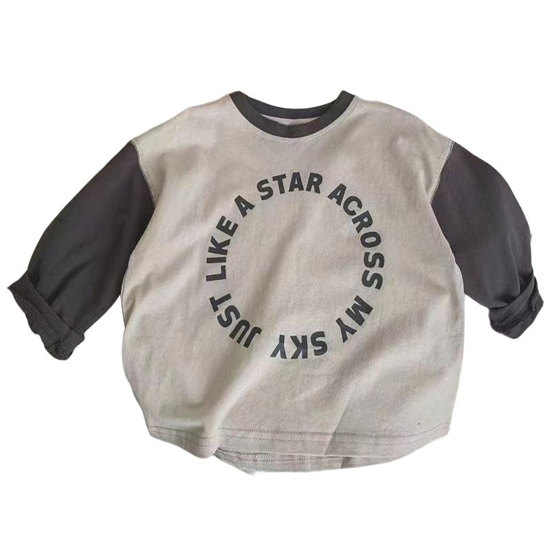 

Детская одежда Корейский стиль с длинным рукавом Буквы Футболки Baby Boy Girl Tops Детская футболка Весна Осень Футболки Одежда