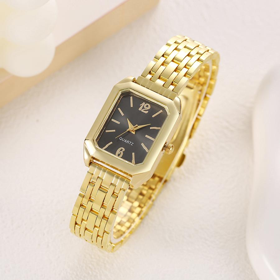 Fashionable and Luxurious All-match Rectangular Dial Alloy Quartz Watch for Women, Suitable for Daily Wear, Christmas Gifts