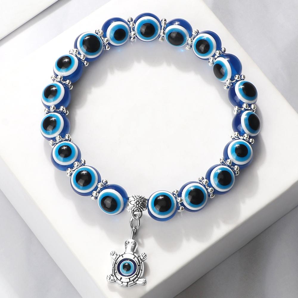 Bohemian evil eye bracelet, for men and women, negative energy beaded bracelet, elastic cord bracelet, handmade lucky jewelry
