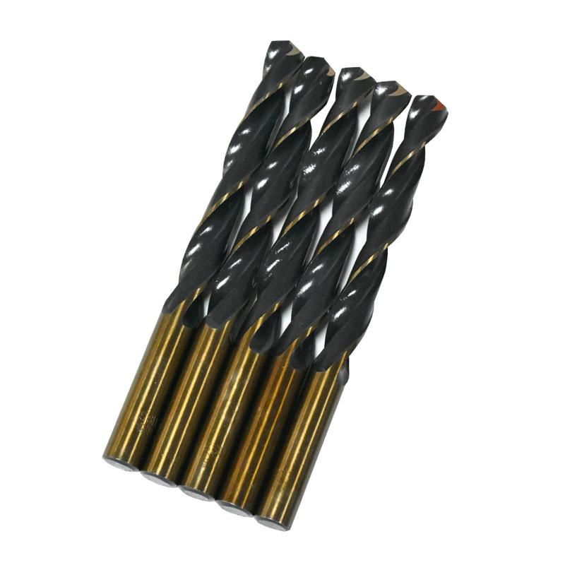 High-Speed Steel Twist Drill Bit for Metal, Black and Yellow, Straight Shank