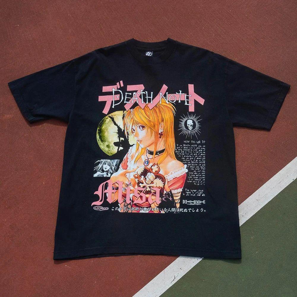 Vintage T-Shirt Death Note Anime Misa Amane Streetwear T-shirt Anime Casual Cotton Clothes T Shirt Y2k Graphic T Shirts Unisex