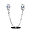 Silver Clasp 925 Silver CZ Pave Clip Charms Daisy Beads Stopper Safety Chain Fit Original Bangle Bracelet Jewelry Clip