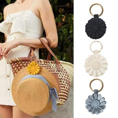 Blomma Magnetisk Hattklämma Handsfree Väska Ryggsäck Handväska Bagage Hängande Faux Läder Keps Hållare Semester Rese Nödvändigheter