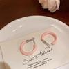 1Pair Colorful  Hoop Earrings For Women Girls Simple Versatile Trendy Round Small Earrings Jewelry Accessories Gifts