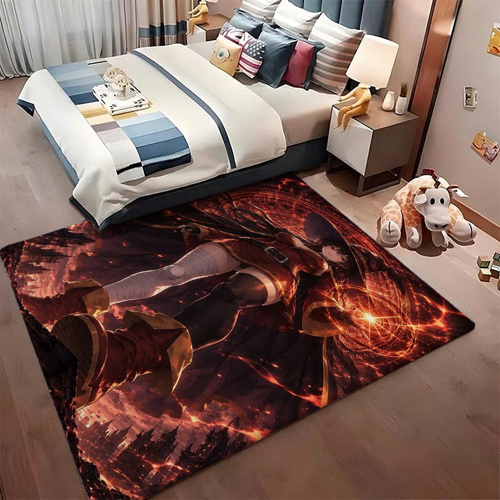 Dark Gothic Anime Girl Indoor Rug Soft Texture Nonslip Carpet For Kids Bedroom Play Area Home Party Decor Valentine'S Day Gift