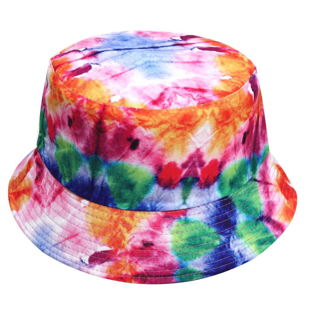 Europejsko-Amerykański Kapelusz Bucket Tie-Dye Chroniący Przed Słońcem: Dwustronny Design Graffiti dla Mężczyzn i Kobiet