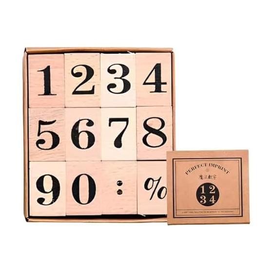 Stamp Stamp Rubber Stamp Wooden Set Stylish Cute Elegant Number Stamp Number Stamp Seal Wooden Rubber Stamp