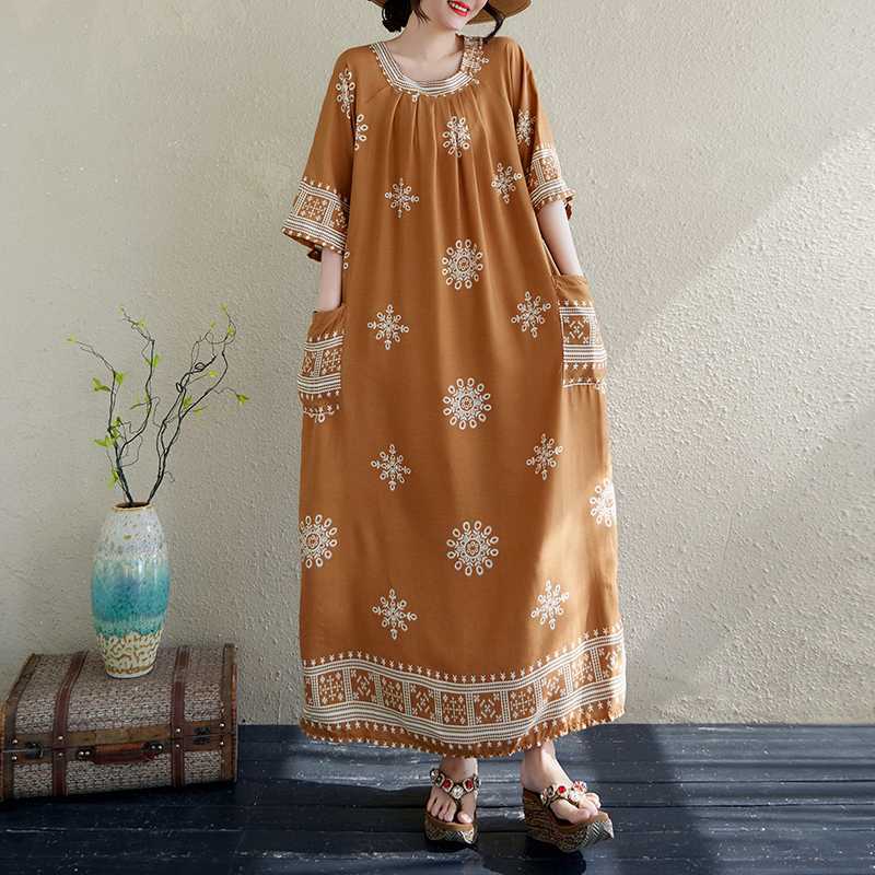 Women's Loose Patterned Slimming Dress