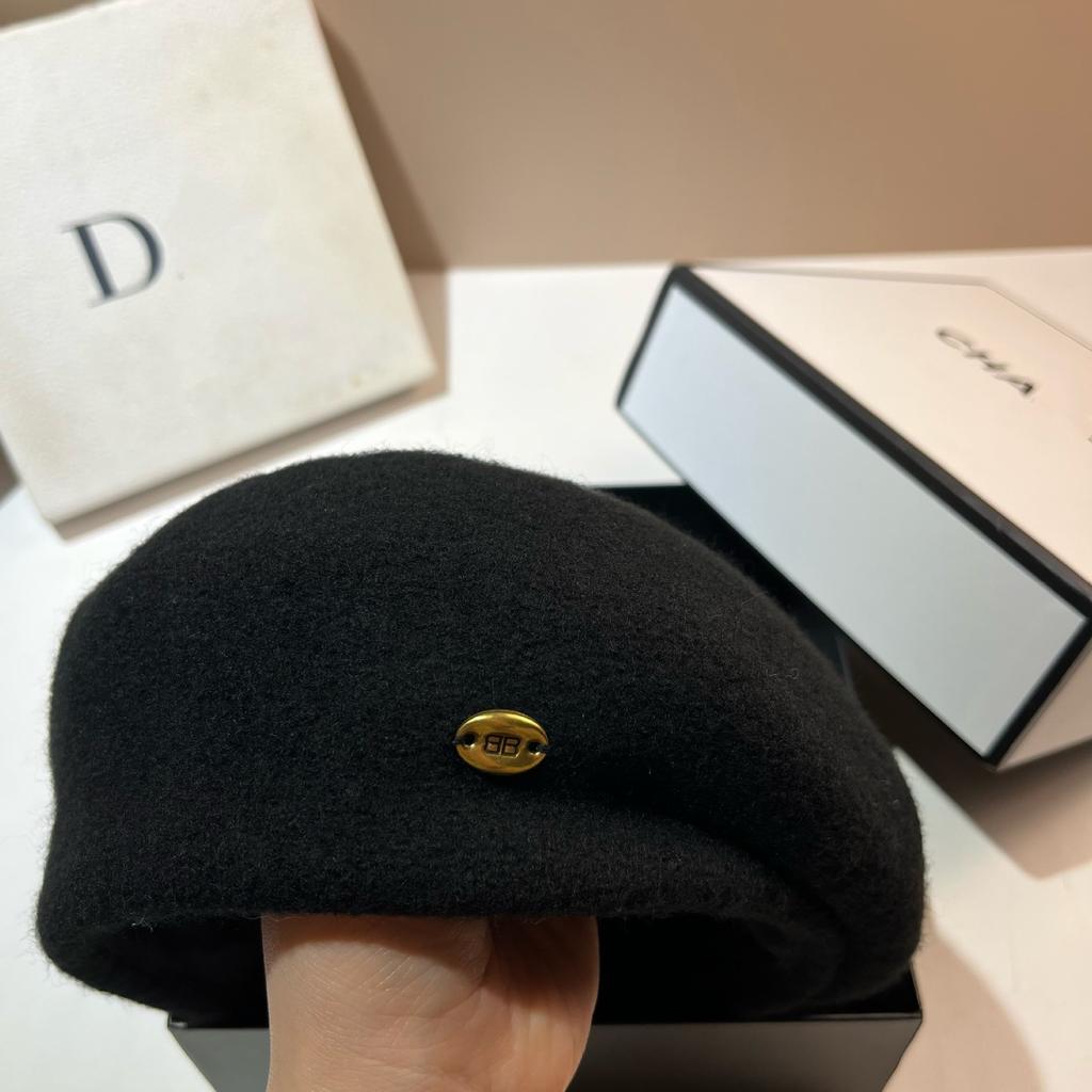 Granular Wool Shaped Beret Japanese Three-Dimensional Edge Pressing Irregular Temperament Large Print Painter Hat Versatile