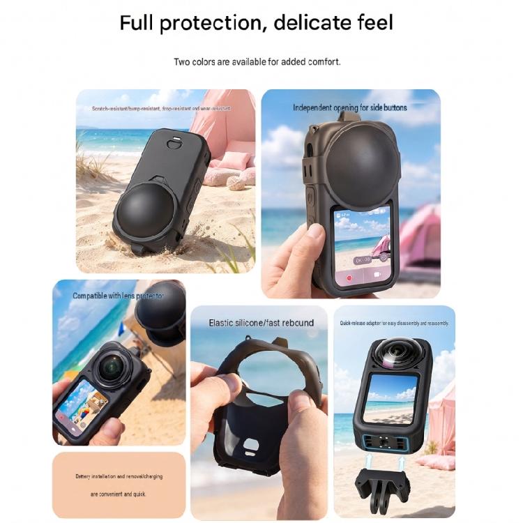 Black Camera Body Sleeve for X6 with Front and Rear Lens Covers, for Independent Removal and Camera Access