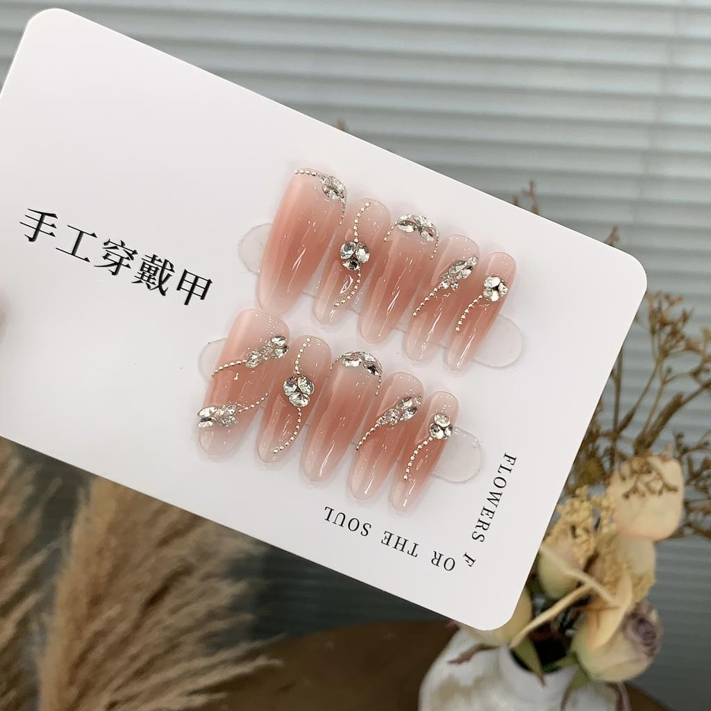 Simple Peach Blush Chain Fresh Small Diamond Sweet and Removable Fingers