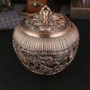Tea Canister Metal Loose Tea Storage Container Airtight Tea Bag Canister Exquisite Bronzy Tea Jar for Sugar Salt