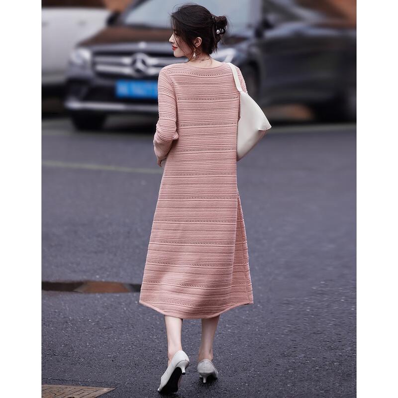Demana French Retro Breathable Knit A-Line Dress