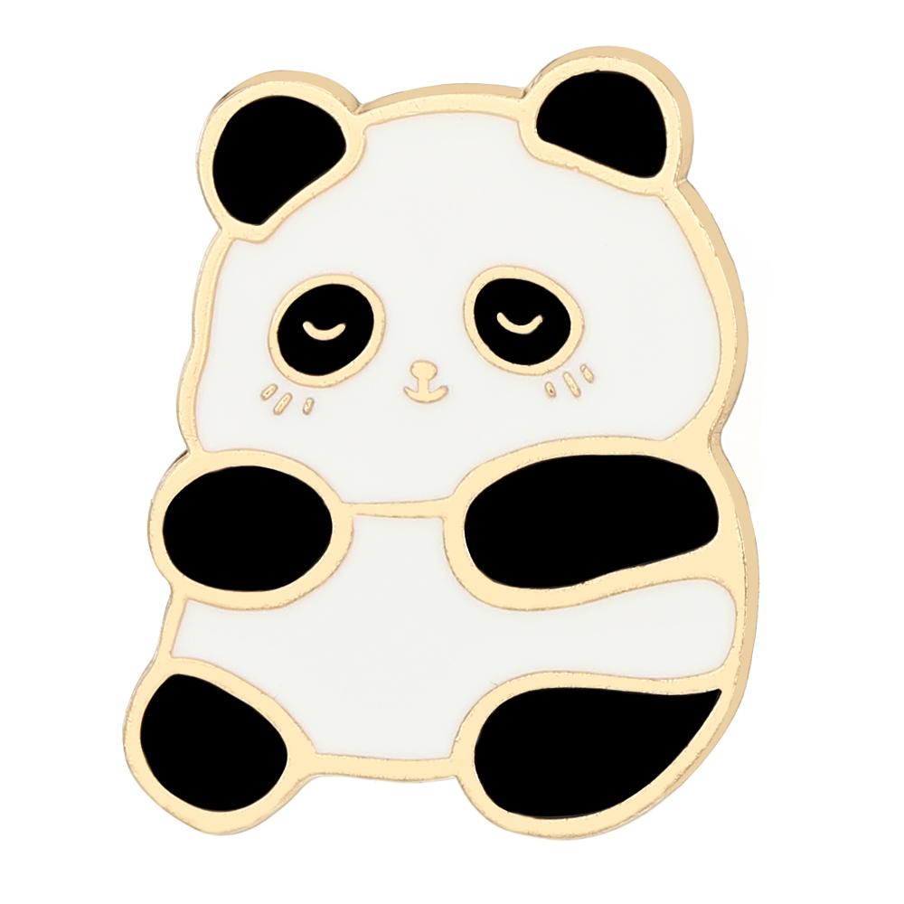4 Stili Carini Panda Smalto Spille Cartoon Animale Che Gioca Dorate Spille da Bavero Per Ragazze Borsa Zaino Abito Distintivo Accessori