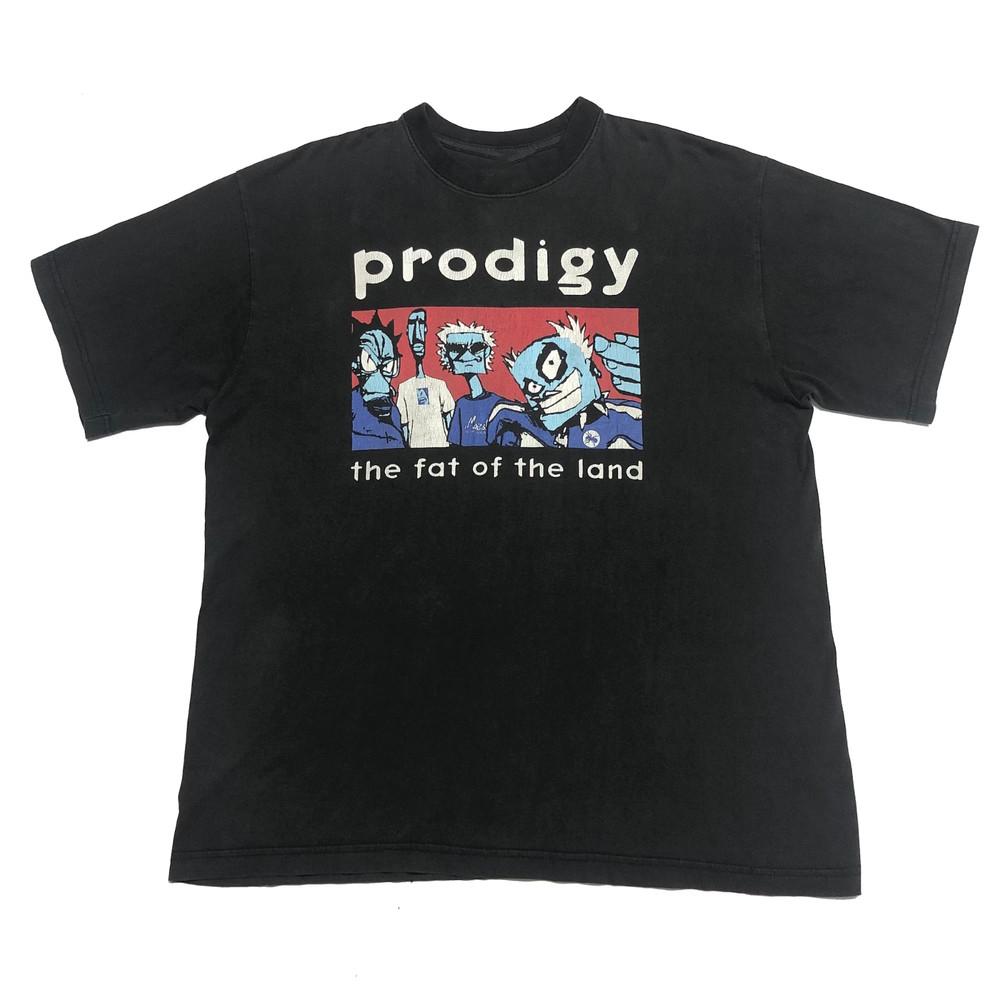 

Винтаж PRODIGY 1997 The Fat Of The Land Хлопок Черный S-5XL Унисекс Рубашка Унисекс Футболка XXXL