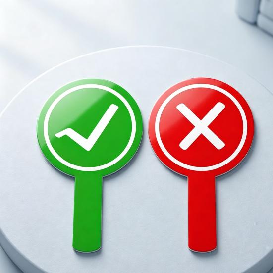 6PCS Yes/No Sign Paddles with Handle Comfortable Grip Voting Card Red Green Symbols Double-Sided Cards for Game Answering