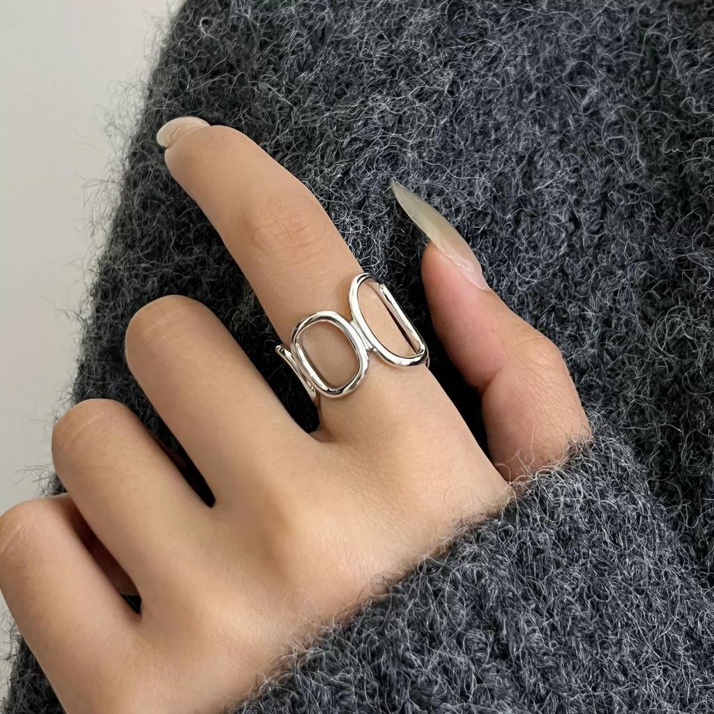 Trendy Hollow Irregular Design Open Ring for Women – Versatile Hip Hop Style