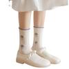 5 Pairs of Cute Socks for Girls, Mid-calf Socks, Trendy and Retro Lace, Students Wearing Long Socks for Girls
