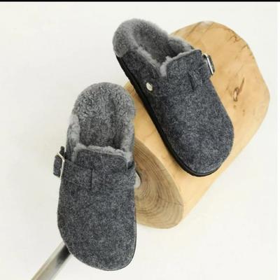 Winter Low Heel Modern Slippers Pull On Solid 2024 High Quality Women's Shoes Shallow Novelty Outside Cow Suede Women's Slippers