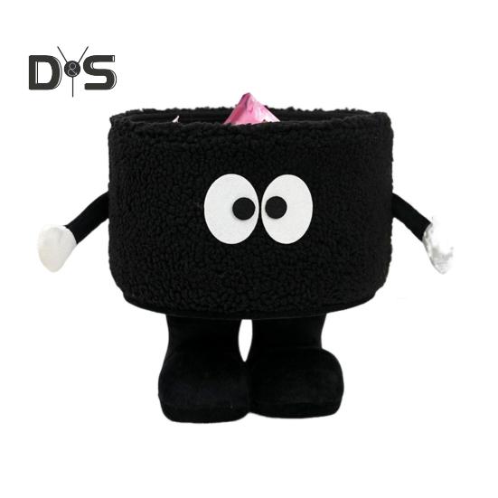 

Корзина для хранения с героями мультфильмов, с глазами и ножками, большой вместимостью, яркий цвет, очаровательный ящик для хранения, многофункциональный органайзер чёрный