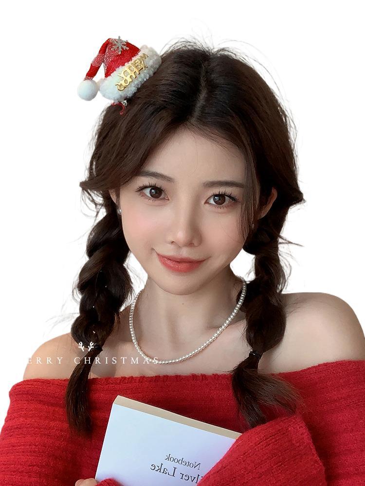 Women's Christmas Headband Plush Hat Hair Accessories for Photos