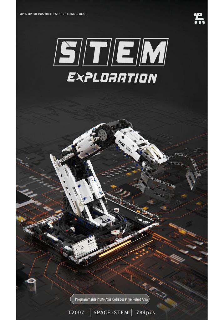 Takmu T2007 Programmable Robot: Remote Control Mechanical Arm Building Block Toy