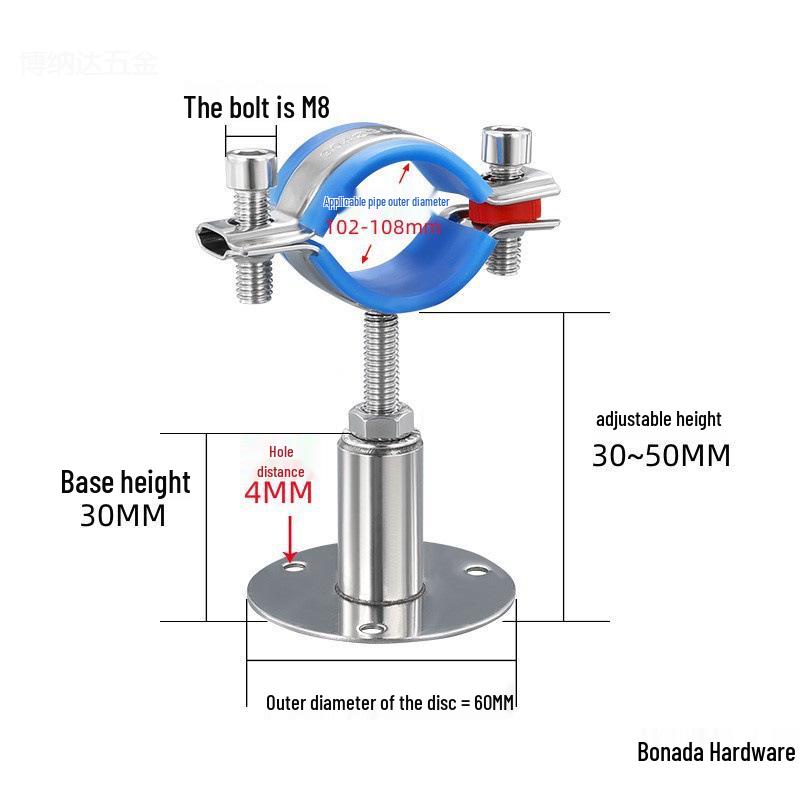 Stainless Steel Pipe Fixing Bracket Clamp for Gas and Water Pipes