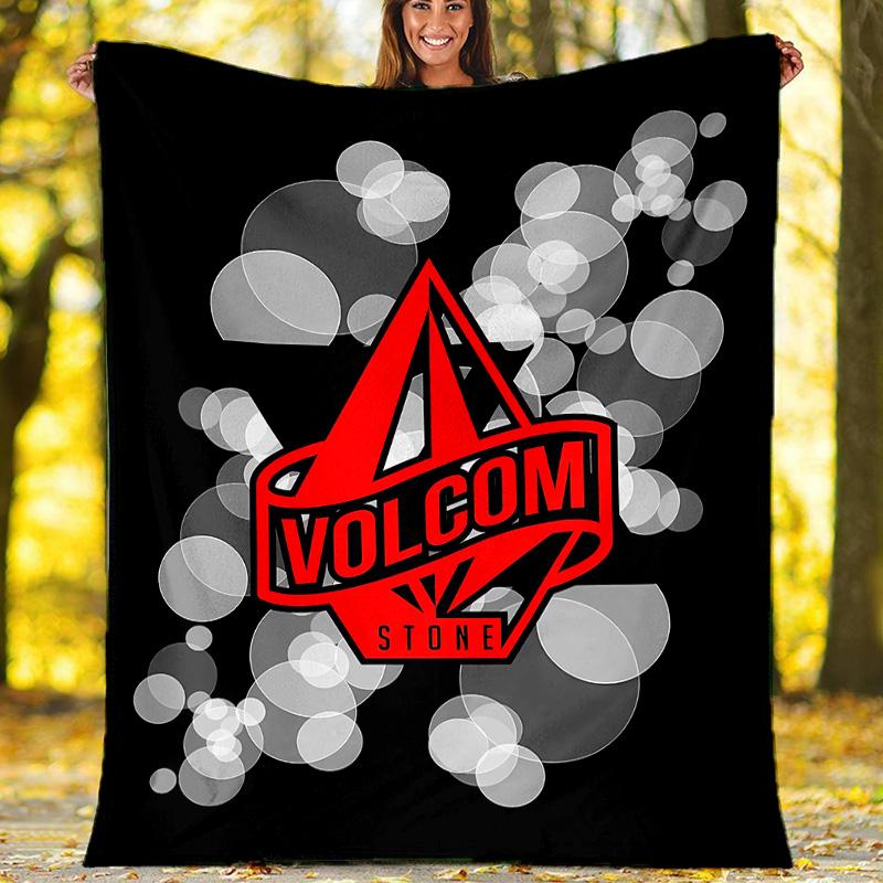 V-VOLCOM LOGO4 printed throw blanket—lightweight,soft,warm;versatile blanket for all seasons—perfect as &air-conditioning throw,nap blanket