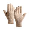 Men's Winter Touchscreen Windproof Knitted Gloves with Leather Wristband - DZ135