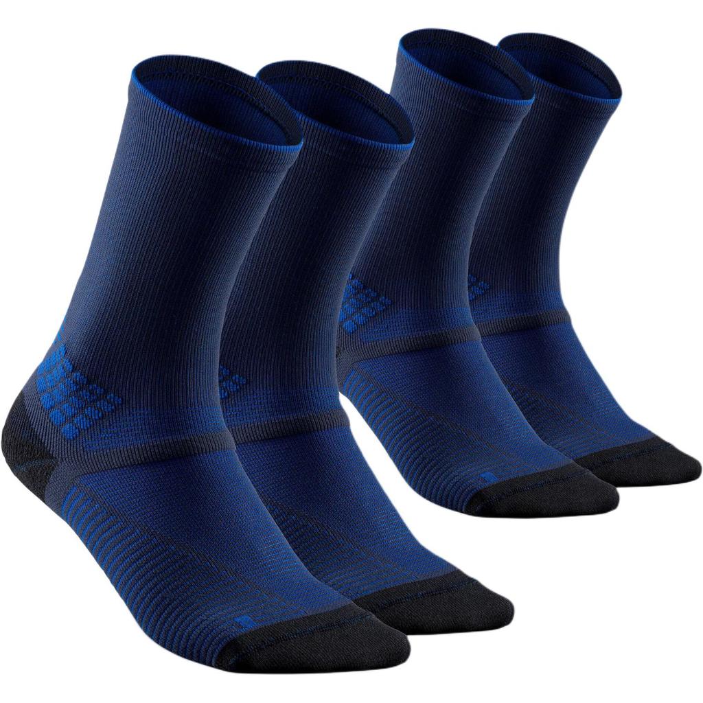 DECATHLON Hike 500 Simple, Breathable and Comfortable Mountain Hiking High Socks Unisex Pair of Two Blue