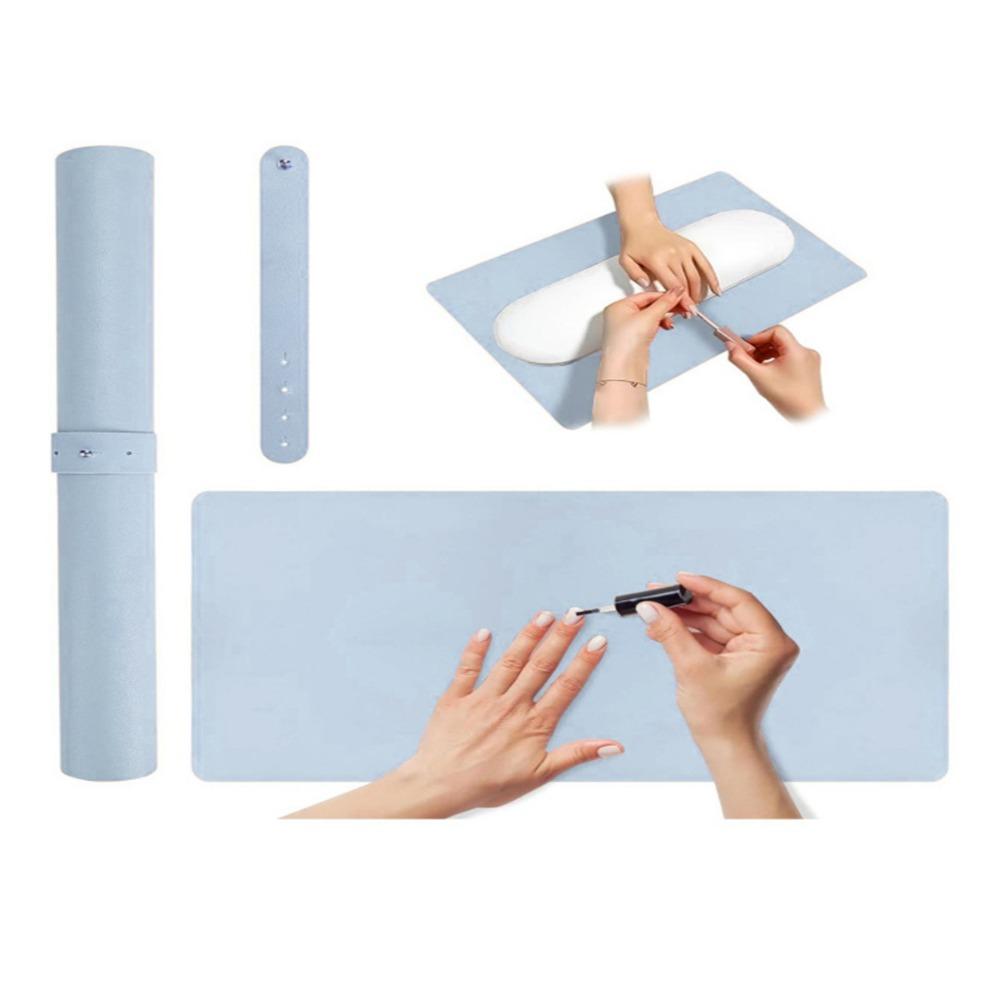 

Dirt Resistant Hand Rest Pad Foldable Nail Armrest Cushion Nail Art Table Mat For Nail Salon синий