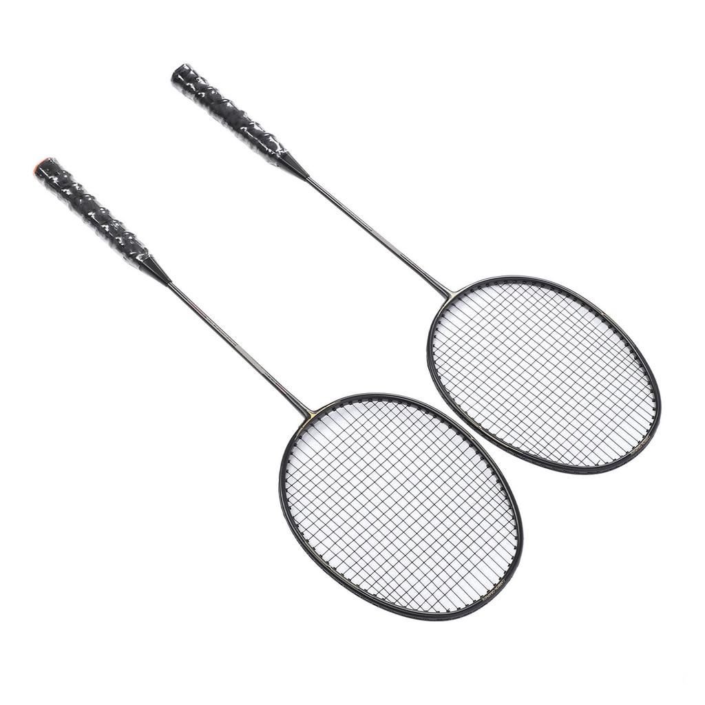 1 Pair Badminton Racket Set Lightweight Carbon Aluminum One Piece Badminton Racquets with Carrying Bag for 2 Player