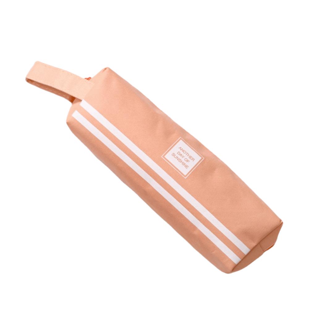 Solid Color Large Capacity Pencil Case Portable Stationery Organizer Storage Bag  School
