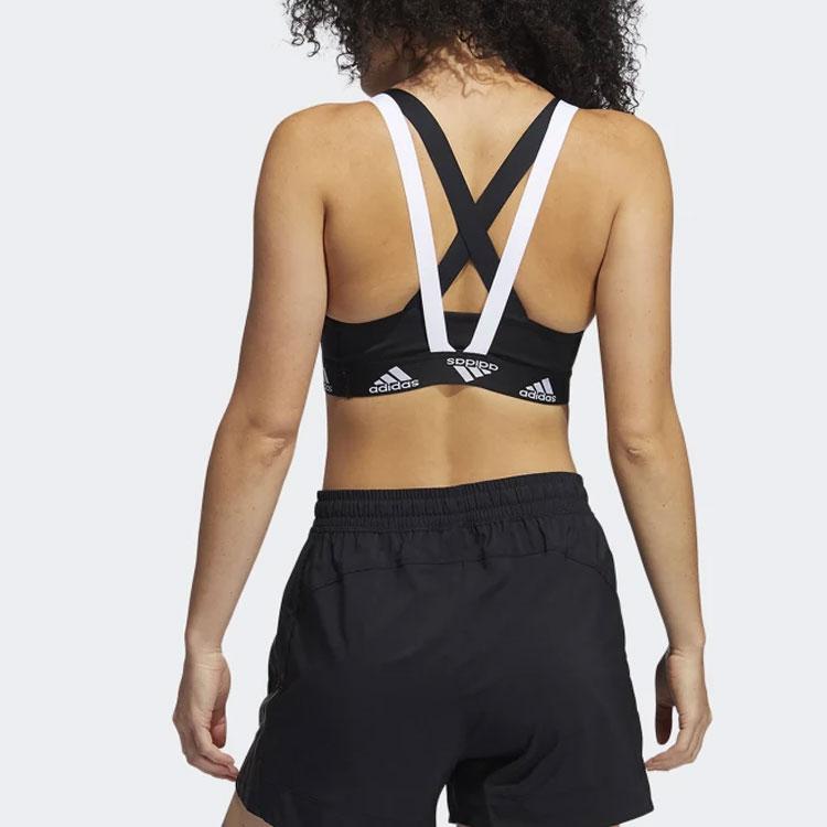 adidas Logo Muster Sport-BH Damen Unterwäsche Schwarz GM8300