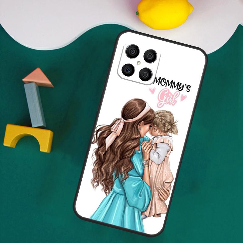 Black Brown Hair Baby Mom Girl Queen Case For Honor Magic 7 Lite 5 6 Honor 200 Pro 50 70 90 Lite X9a X8a X8 X9 X8b X9c X9b Cover