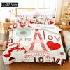 Romantic Paris Bedding Set Duvet Cover Set 3d Bedding Digital Printing Queen Size Bedding Set Fashion Design