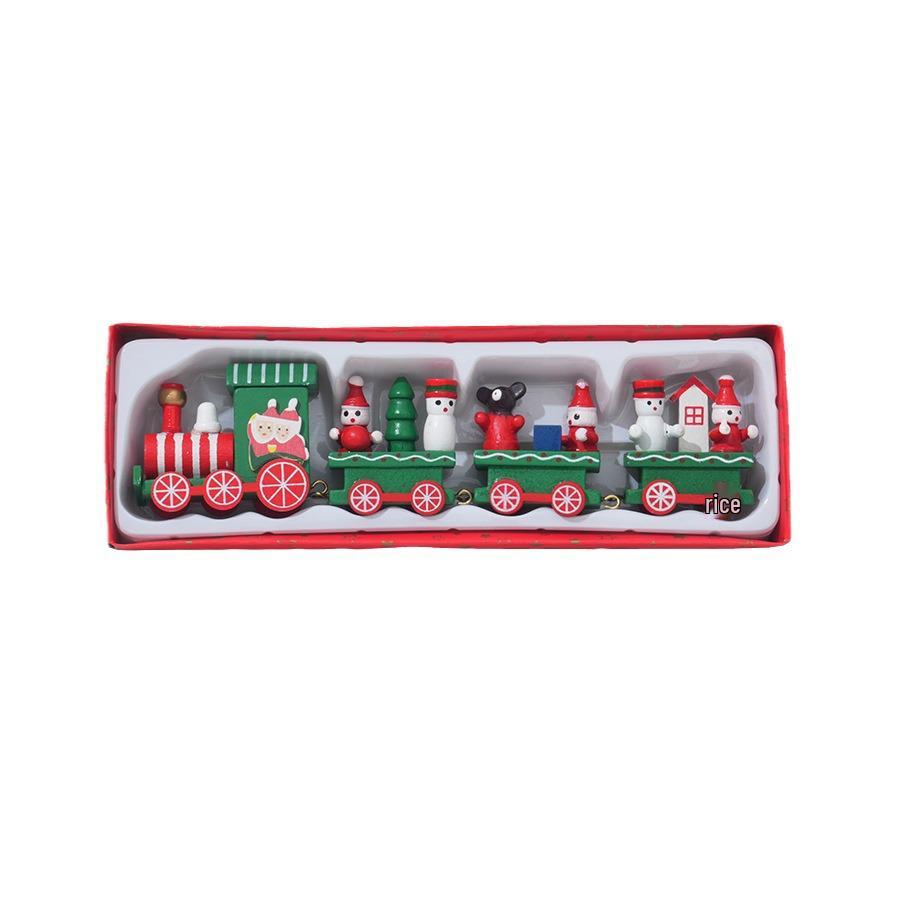Wooden Christmas Train Decor: Festive Home & Window Display Gift