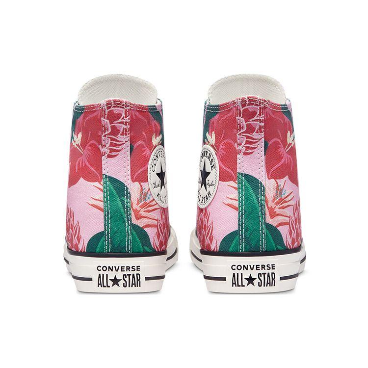 Converse Chuck Taylor All Star High Jungle Scene - Pink Floral Print Unisex Sneakers Egret Black 171077C