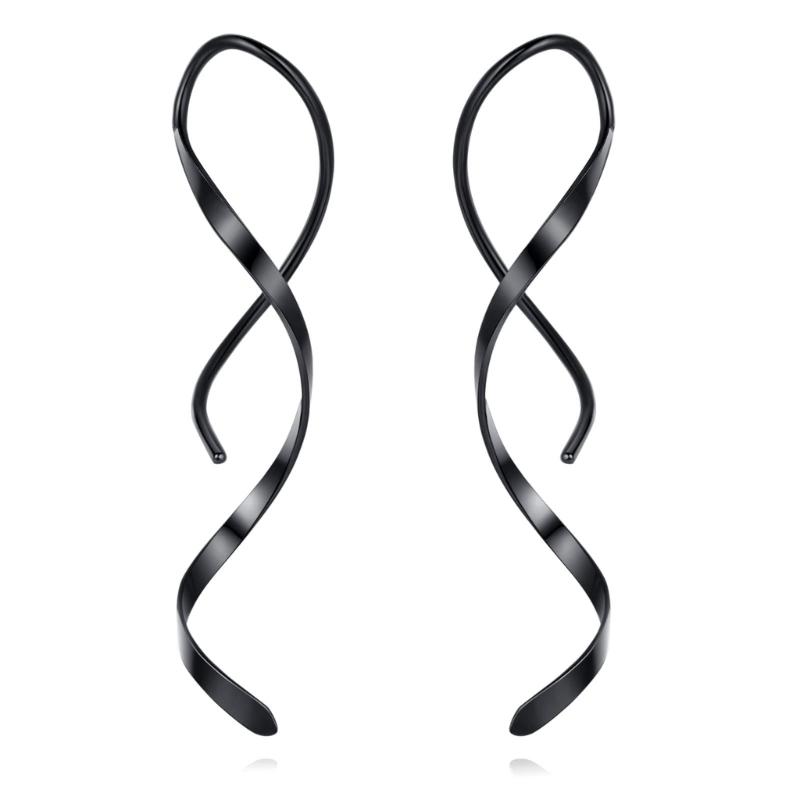 Серьги-продевки со спиралью Спиральные серьги Серьги-спиральная нить Серьги-спиральная линия уха Материал: Нержавеющая сталь Висячие серьги