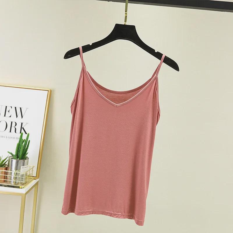 Women's Modal V-Neck Sleeveless Tops - Slimming, Thin, Summer Casual Wear