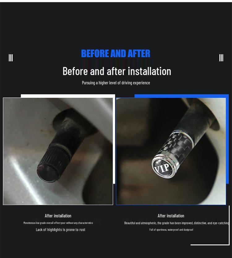 Universal Carbon Fiber Valve Stem Caps for Chevrolet, Toyota, and Changan Tires