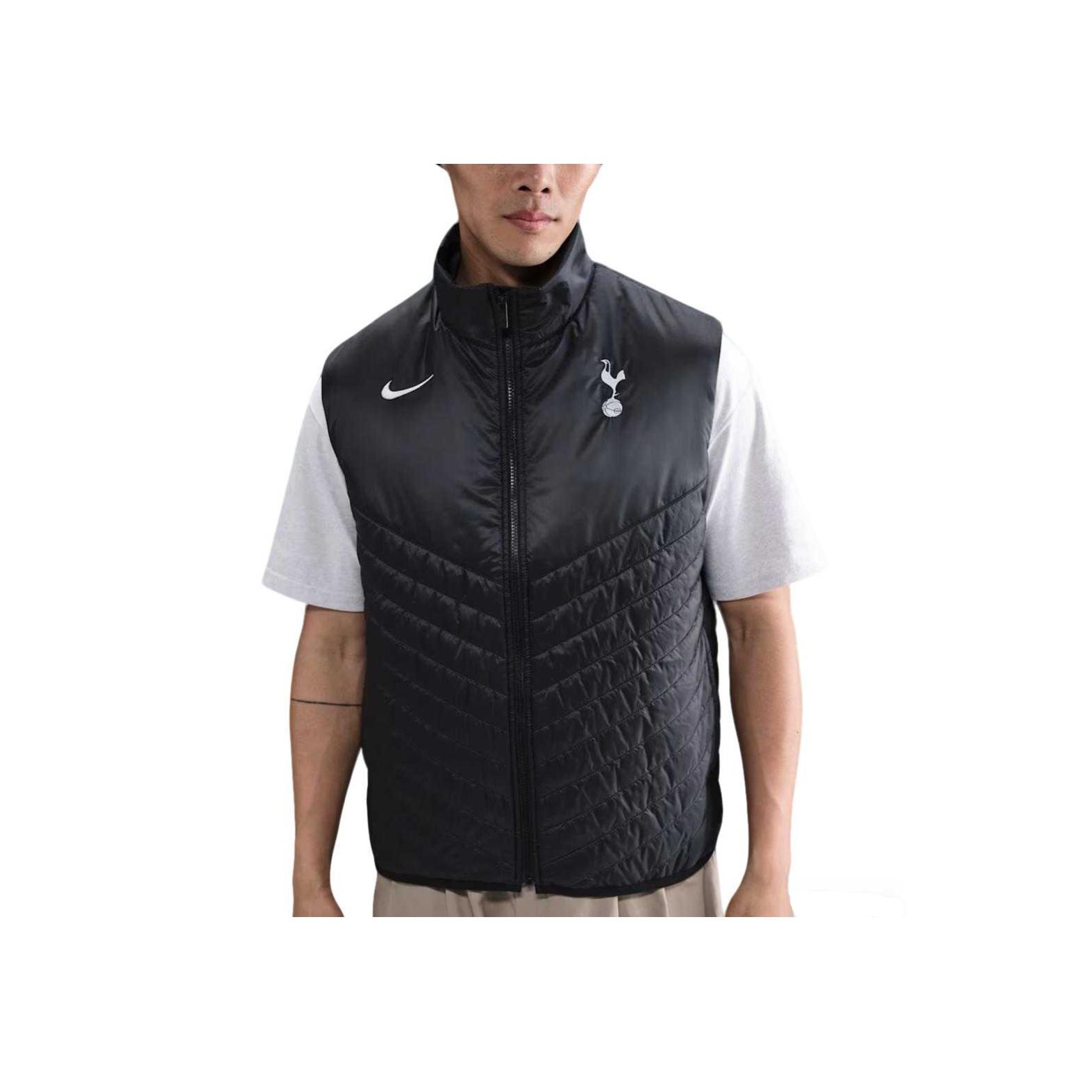 Nike Therma-Fit Тооттенхэм Воротник-стойка Молния Комфорт Без рукавов Пуховый жилет Мужской жилет IB0186-010 XL