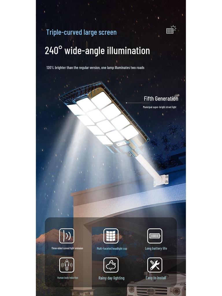 HuiXiang Solar Street Light: Waterproof Outdoor Model with Human Body Induction