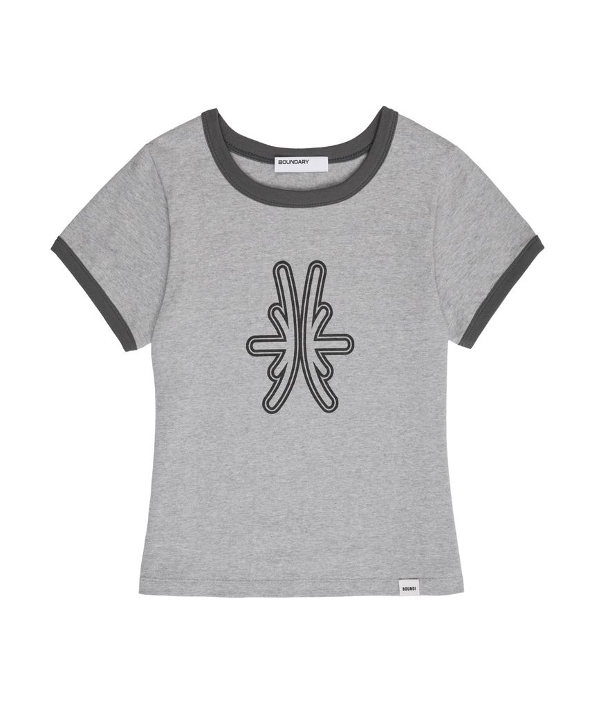 BOUNDARY Decalcomania Slim Fit Ringer T-Shirt [Gray]