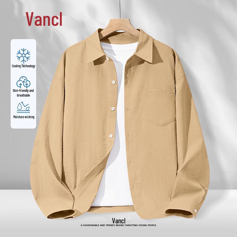 Мужская повседневная свободная рубашка с длинным рукавом VANCL 2XL