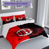 Set Copripiumino AC Milan 3 Pezzi, Include 1 Copripiumino e 2 Federe, Tessuto Amico della Pelle e Confortevole, Set Biancheria da Letto Adatti
